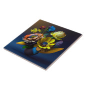 3D papieren bloemen Tegeltje (Zijkant)