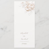 3D papieren gesneden beige ivoor rozen menu (Achterkant)