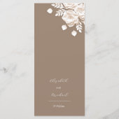 3D papieren gesneden beige ivoorrozen menu (Achterkant)