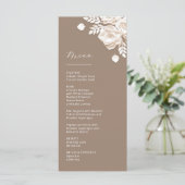 3D papieren gesneden beige ivoorrozen menu (Staand voorkant)