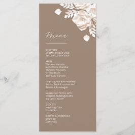 3D papieren gesneden beige ivoorrozen menu