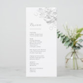 3D Papieren Gesneden Witte Rozen Menu (Staand voorkant)