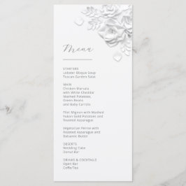 3D Papieren Gesneden Witte Rozen Menu