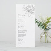 3D Papieren Witte Rozen Menu (Staand voorkant)