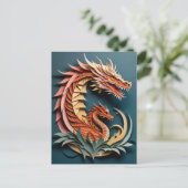 3D-papierkunst ontwerp T-shirt Briefkaart (Staand voorkant)