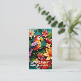 3D Parrot Vogelpatroon Oorbel Kaarten Visitekaartje
