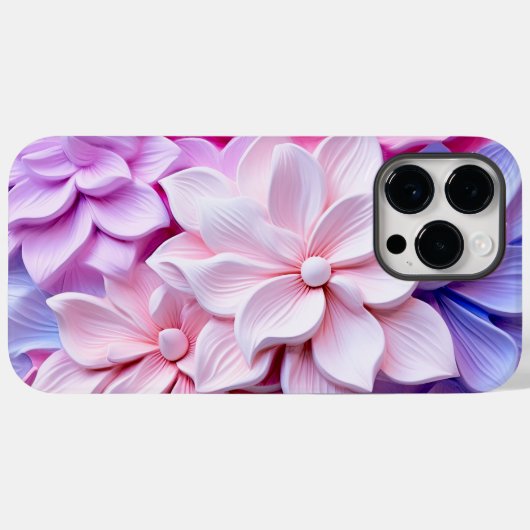 3D Pastel Bloem Patroon Case-Mate iPhone Case (Achterkant (horizontaal))