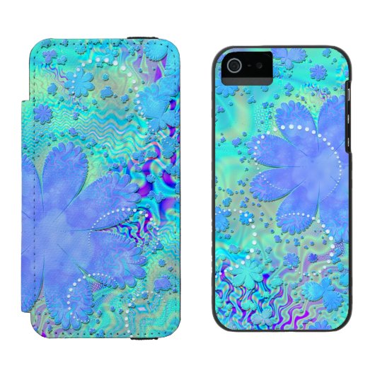 3D Pastel Flower Psychedelic Incipio iPhone Portemonnee Hoesje (Naast elkaar)