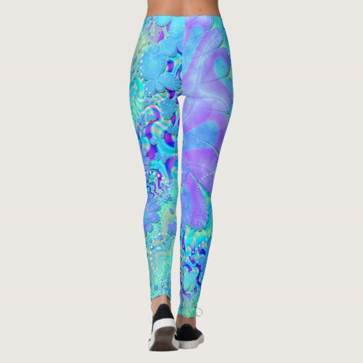 3D Pastel Flower Psychedelic Leggings (Achterkant)