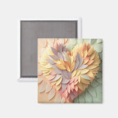 3D Pastel hart Magneet (Voorkant / Achterkant)