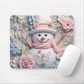 3D Pastel Sneeuwman Muismat (Met muis)