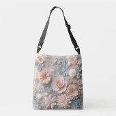 3D pastelbloem patroon Crossbody Tas (Achterkant)