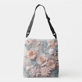 3D pastelbloem patroon Crossbody Tas