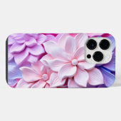 3D-pastelbloempatroon iPhone Hoesje (Achterkant horizontaal)