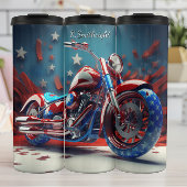 3D Patriotic Motorcycle Stars Thermosbeker