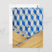  3d patroon met hout briefkaart (Voorkant / Achterkant)