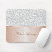 3D Patroon White Rose Gold Muismat (Met muis)