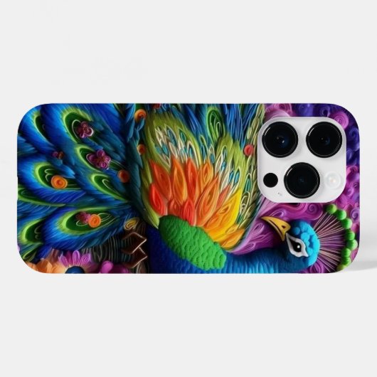 3D Peacock Case-Mate iPhone Case (Achterkant (horizontaal))