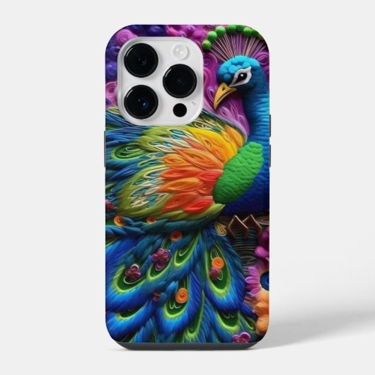 3D Peacock iPhone Hoesje (Achterkant)