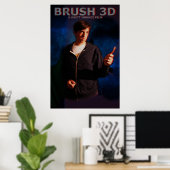 3D penselen Poster (Thuiskantoor)