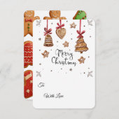 3D peperkoek PNG Set – Kerst Clipart Kaart (Voorkant / Achterkant)