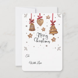 3D peperkoek PNG-set – Kerst clipart Kaart