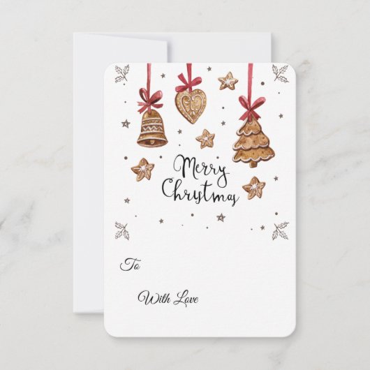 3D peperkoek PNG Set – Kerst Clipart Kaart (Voorkant)