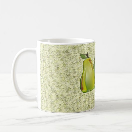 3D Peren (waterspatten/groen) Koffiemok (Links)