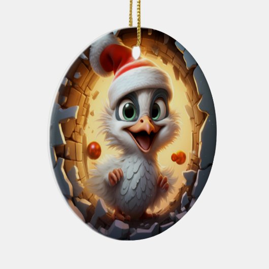 3D Personalized Christmas Bird  Keramisch Ornament (Rechts)