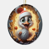 3D Personalized Christmas Bird  Keramisch Ornament (Links)