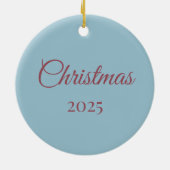3D Persoonlijke Kerstkonijn Keramisch Ornament (Achterkant)