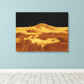 3D Perspectief Uitzicht van Maat Mons op Venus Canvas Afdruk (Insitu (Houten vloer))