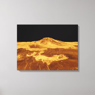 3D Perspectief Uitzicht van Maat Mons op Venus Canvas Afdruk