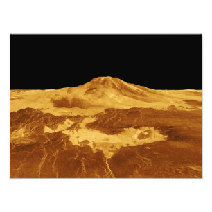 3D Perspectief Uitzicht van Maat Mons op Venus Foto Afdruk