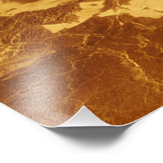 3D Perspectief Uitzicht van Maat Mons op Venus Foto Afdruk (Hoek)