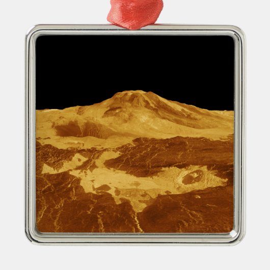3D Perspectief Uitzicht van Maat Mons op Venus Metalen Ornament (Voorkant)