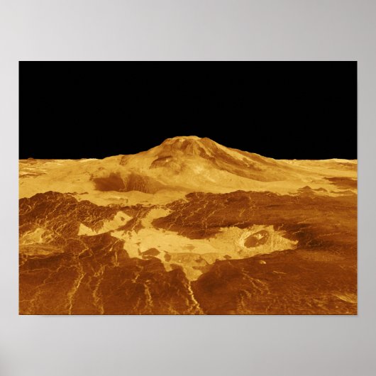 3D Perspectief Uitzicht van Maat Mons op Venus Poster (Voorkant)