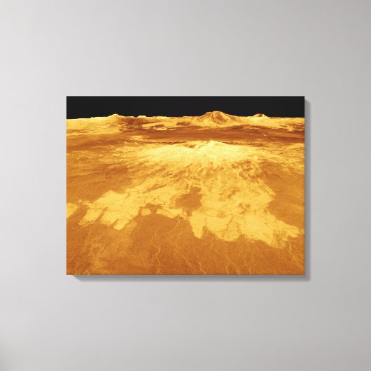3D Perspectief Uitzicht van Sapas Mons op Venus Canvas Afdruk (Voorkant)