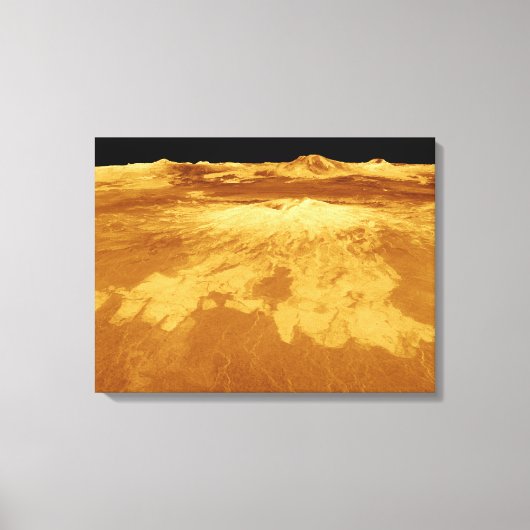 3D Perspectief Uitzicht van Sapas Mons op Venus Canvas Afdruk (Voorkant)