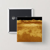 3D Perspectief Uitzicht van Sapas Mons op Venus Vierkante Button 5,1 Cm (Voorkant /achterkant)