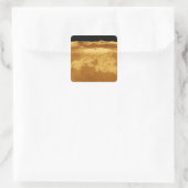 3D Perspectief Uitzicht van Sapas Mons op Venus Vierkante Sticker (Tas)