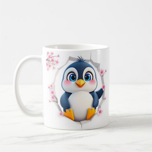 3d pinguïn mok wrap, 3d mok wrap ontwerp (Links)
