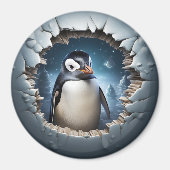 3D Pinguïn Ontsnapping Magneet (Voorkant)