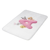 3D Pink Balloon Letter A Plush Bath Mat (Gekanteld)