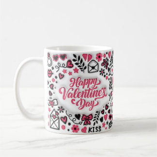 3D Pink Funny Happy Valentijnsdag Koffiemok