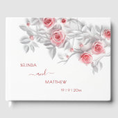 3D Pink Gray Roses | Wedding Gastenboek (Voorkant)
