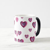 3D Pink Hearts Patroon – Romantisch Magische Mok (Voorkant rechts)