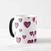 3D Pink Hearts Patroon – Romantisch Magische Mok (Voorkant links)