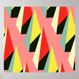 3D-piramides: Retro geometrische Vintage. Poster