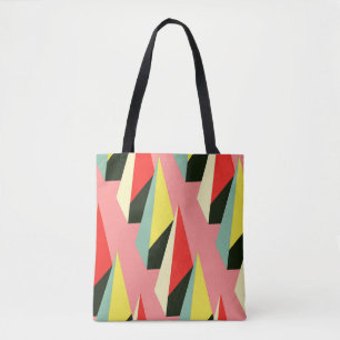3D-piramides: Retro geometrische Vintage. Tote Bag